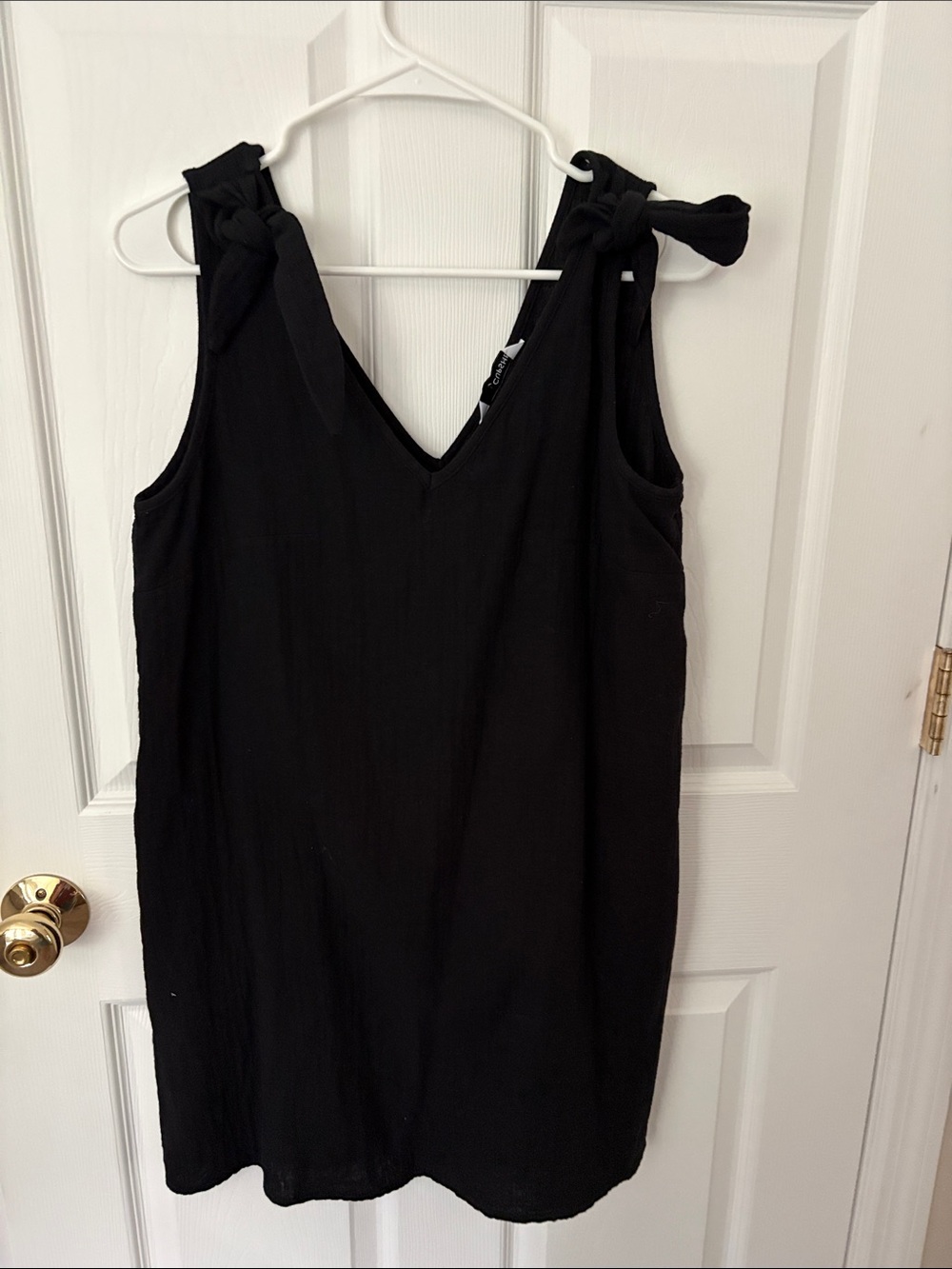 Cupshe Black Tie-Shoulder V-Neck Mini Dress